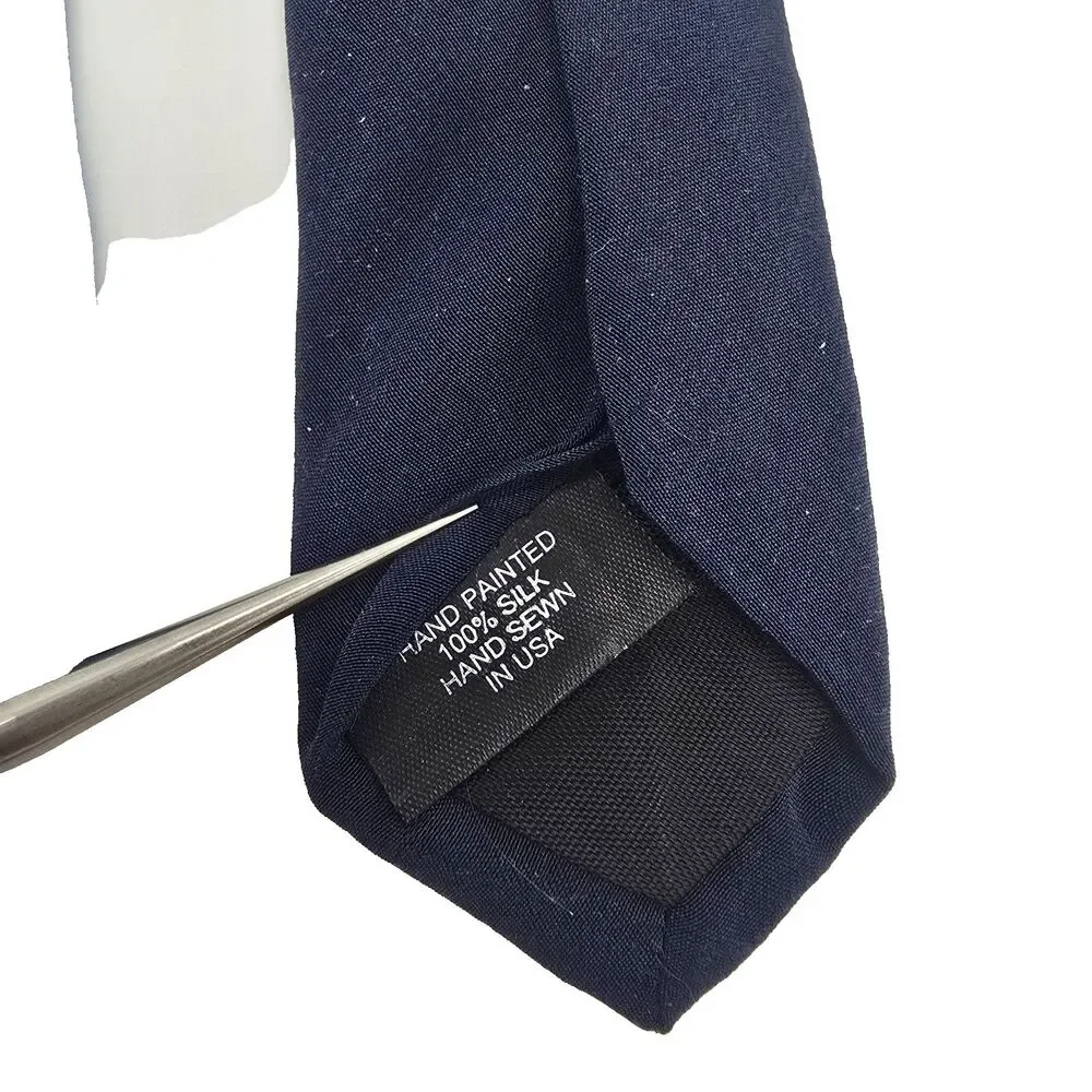 Vintage Robert Daskal Hand Painted Silk Tie Necktie Blue Signed